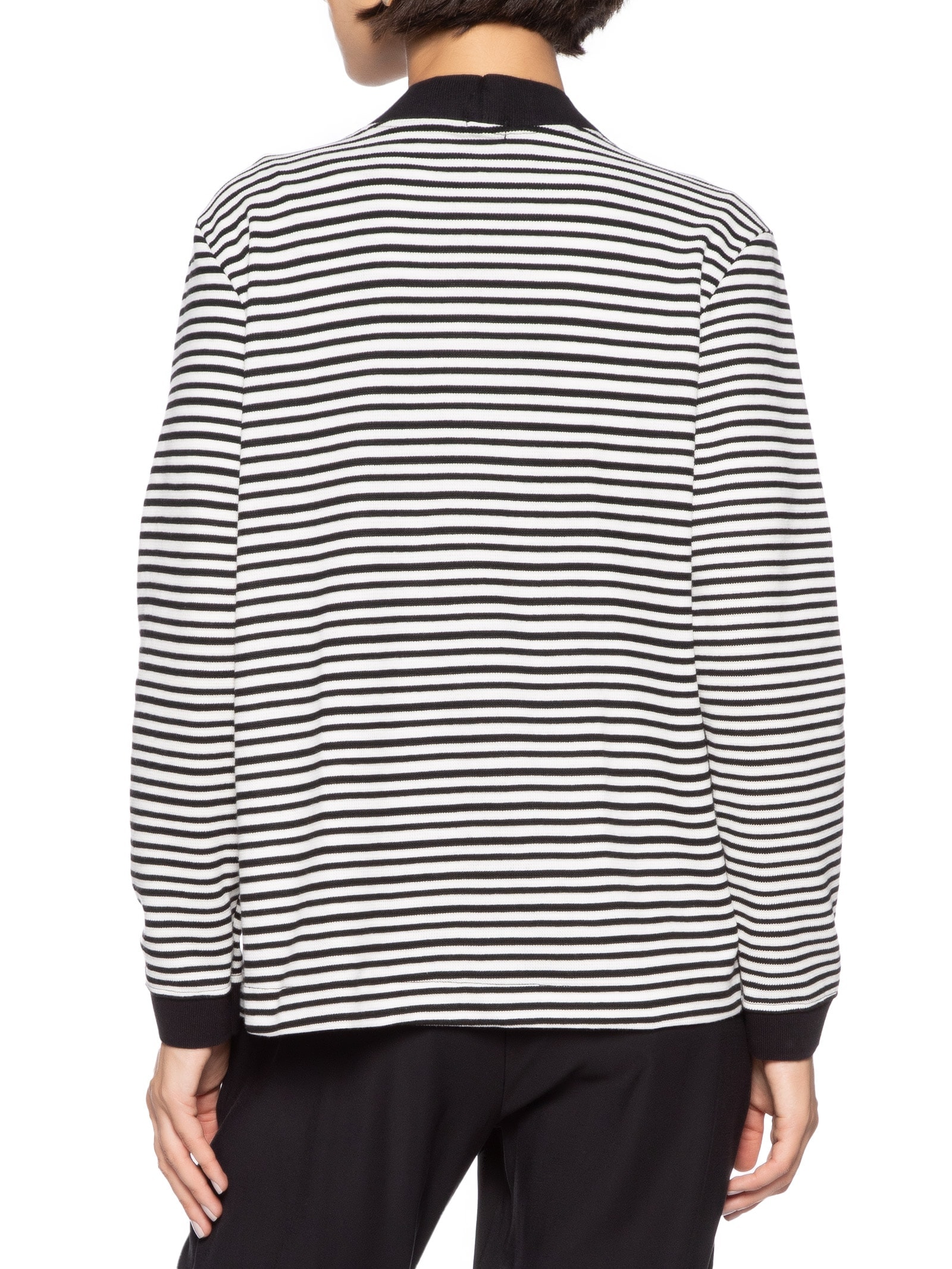 Cardigan Feminino Piquet Listras Preto Cantão