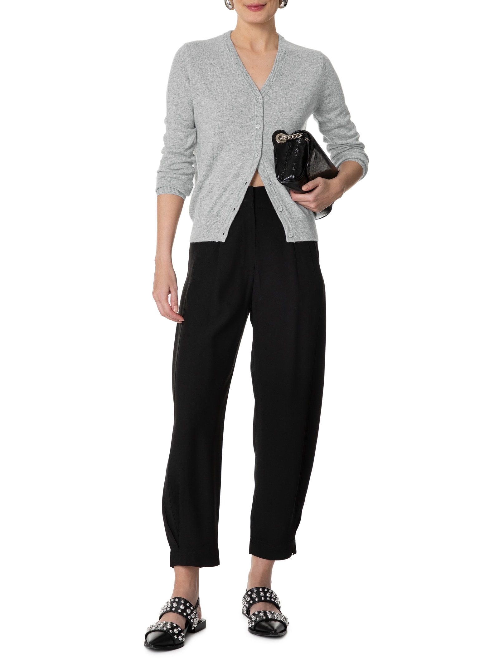 Cardigan Feminino Puro Cashmere Cinza '2Essential