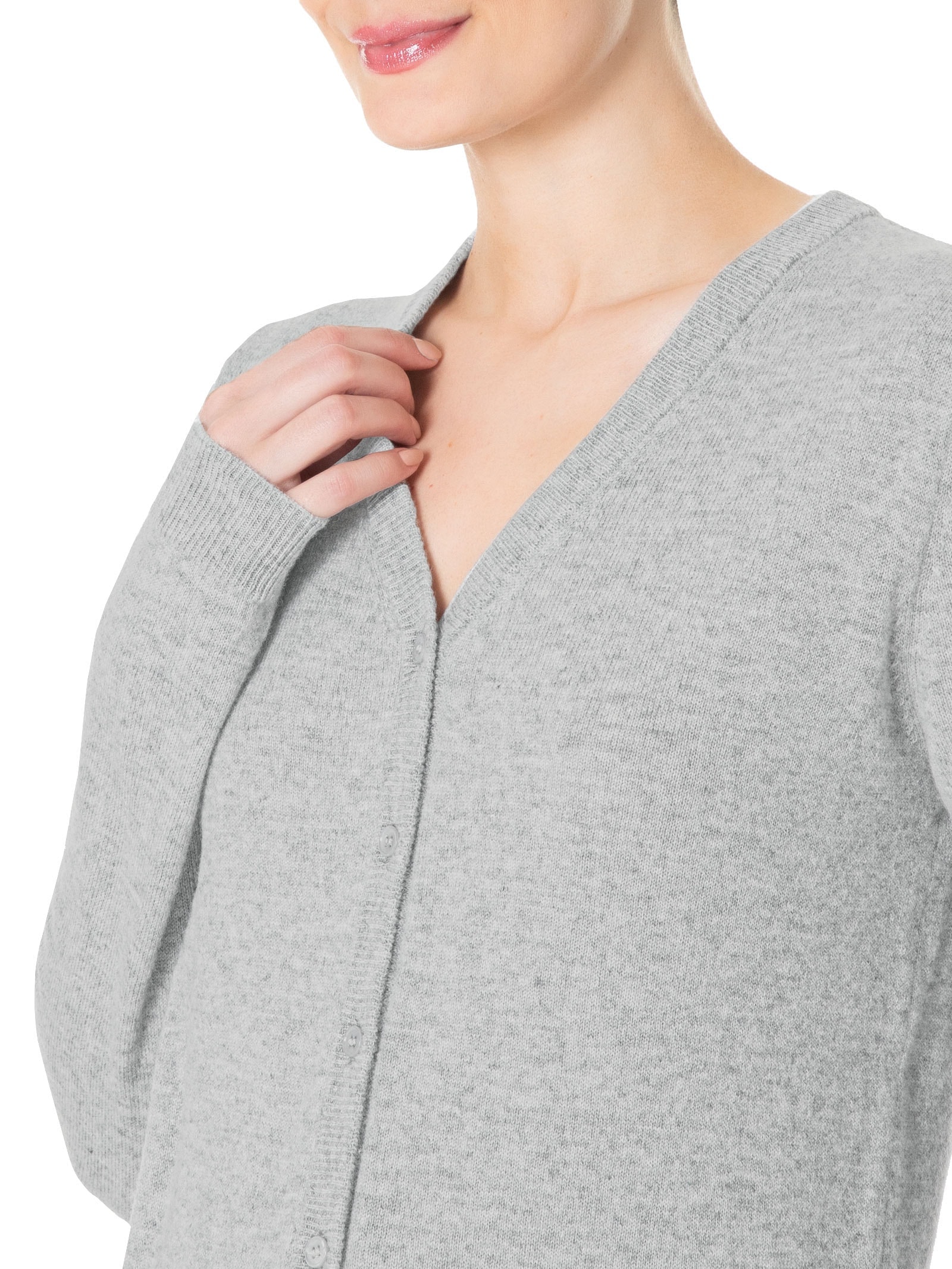 Cardigan Feminino Puro Cashmere Cinza '2Essential