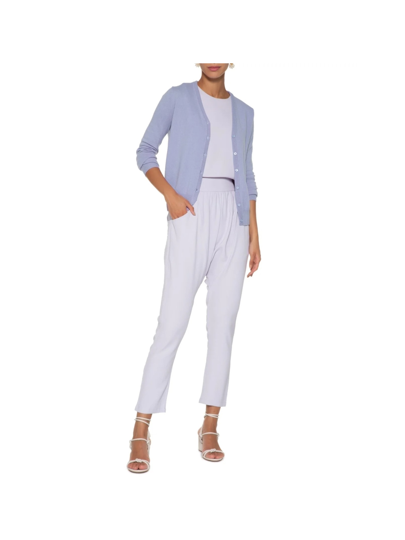 Cardigan Feminino Puro Cashmere Lilás '2Essential
