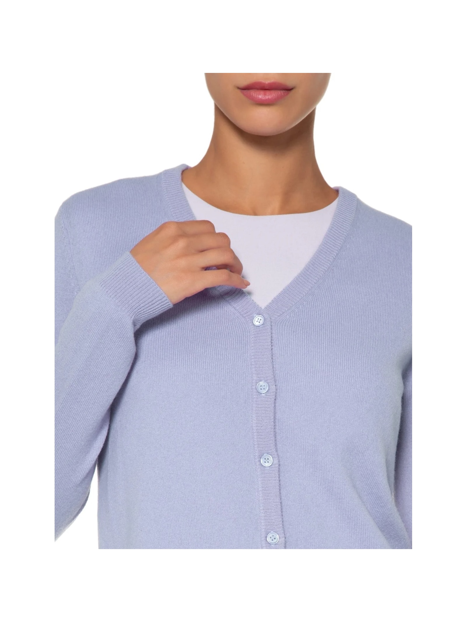 Cardigan Feminino Puro Cashmere Lilás '2Essential