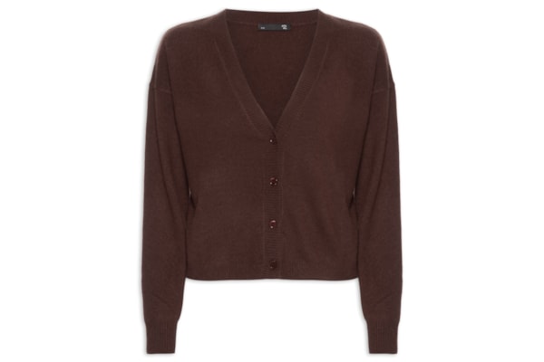 Cardigan Feminino Puro Cashmere - Marrom