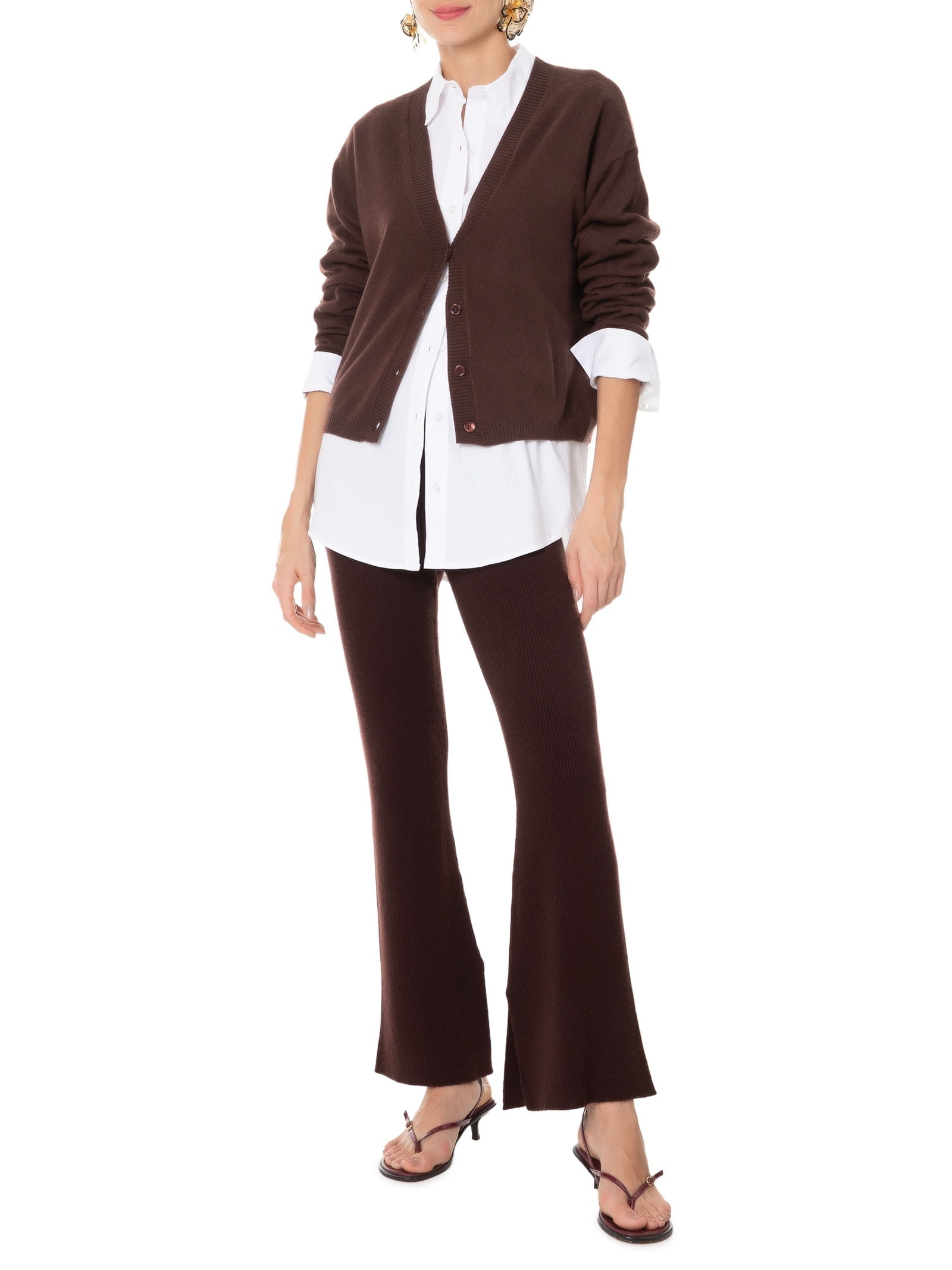 Cardigan Feminino Puro Cashmere Marrom '2Essential