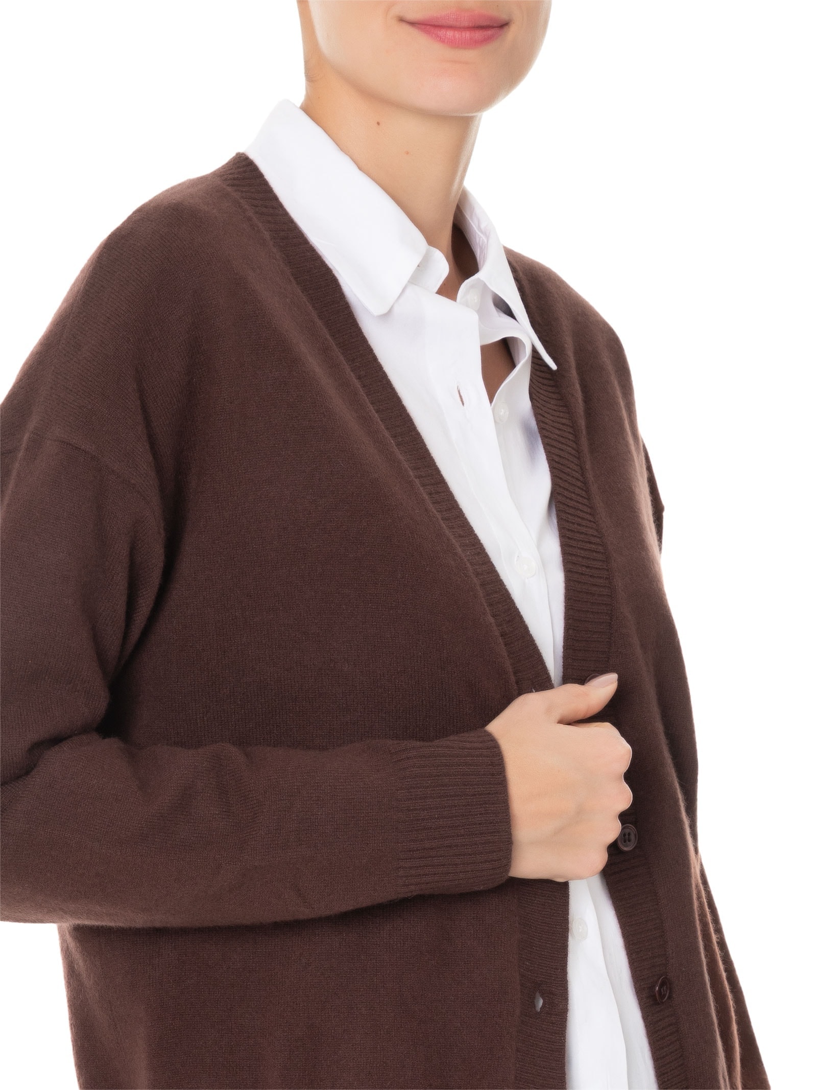 Cardigan Feminino Puro Cashmere Marrom '2Essential