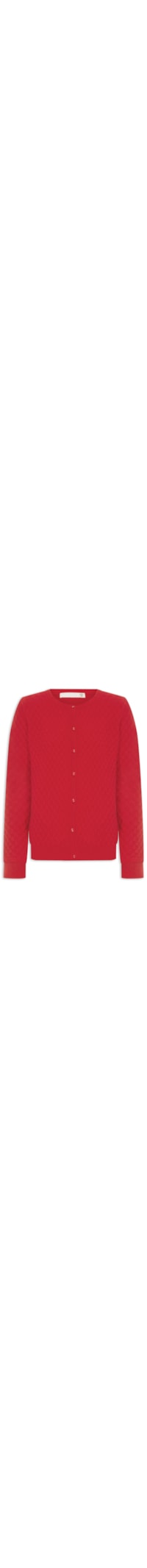 Cardigan Feminino Puro Cashmere Tranças Com Botões - Vermelho