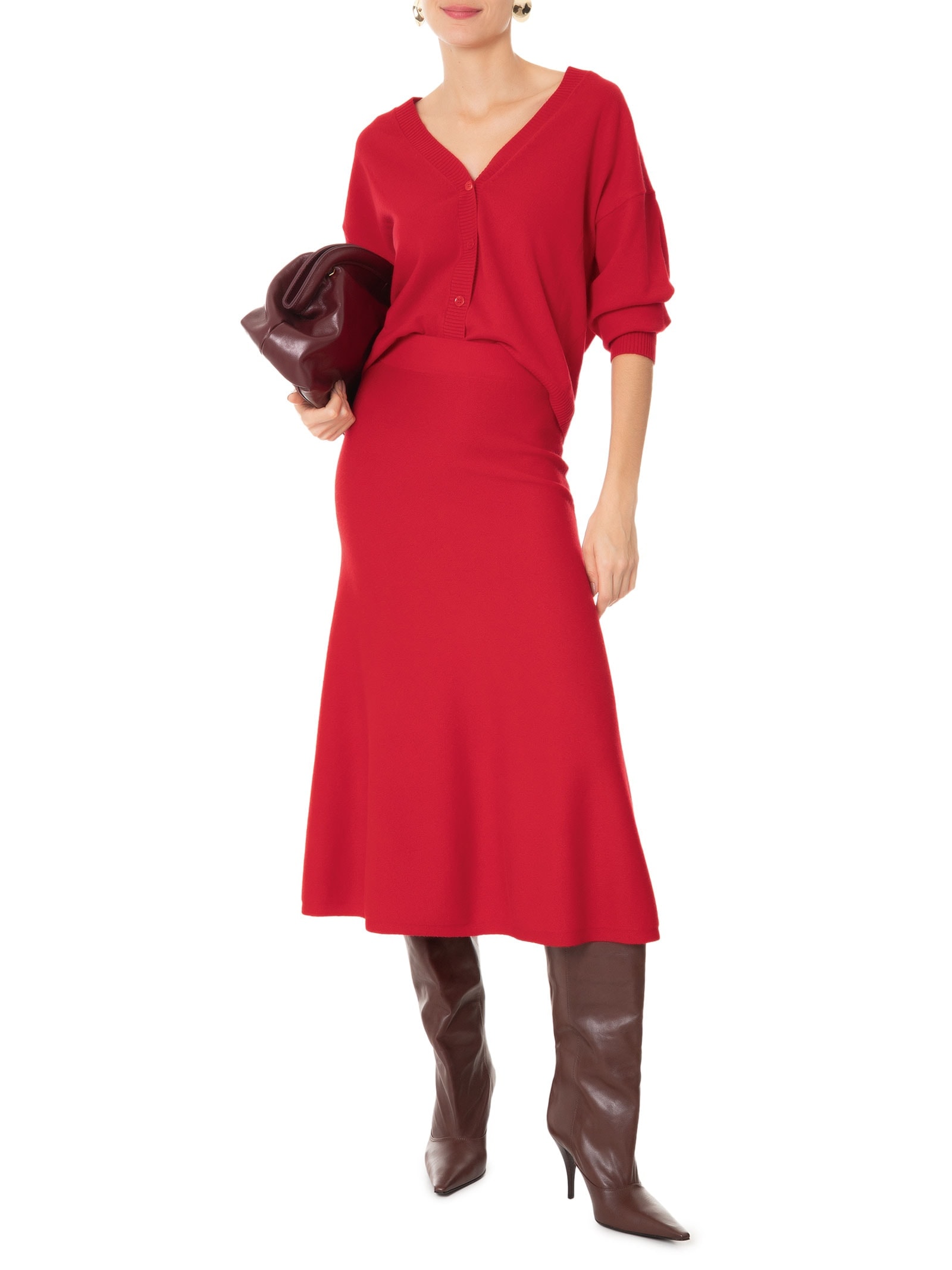 Cardigan Feminino Puro Cashmere Vermelho '2Essential