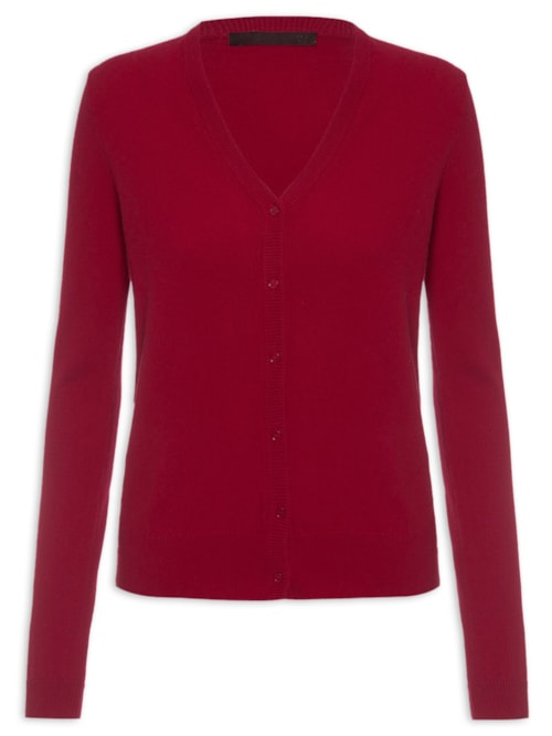 Cardigan Feminino Puro Cashmere - Vermelho