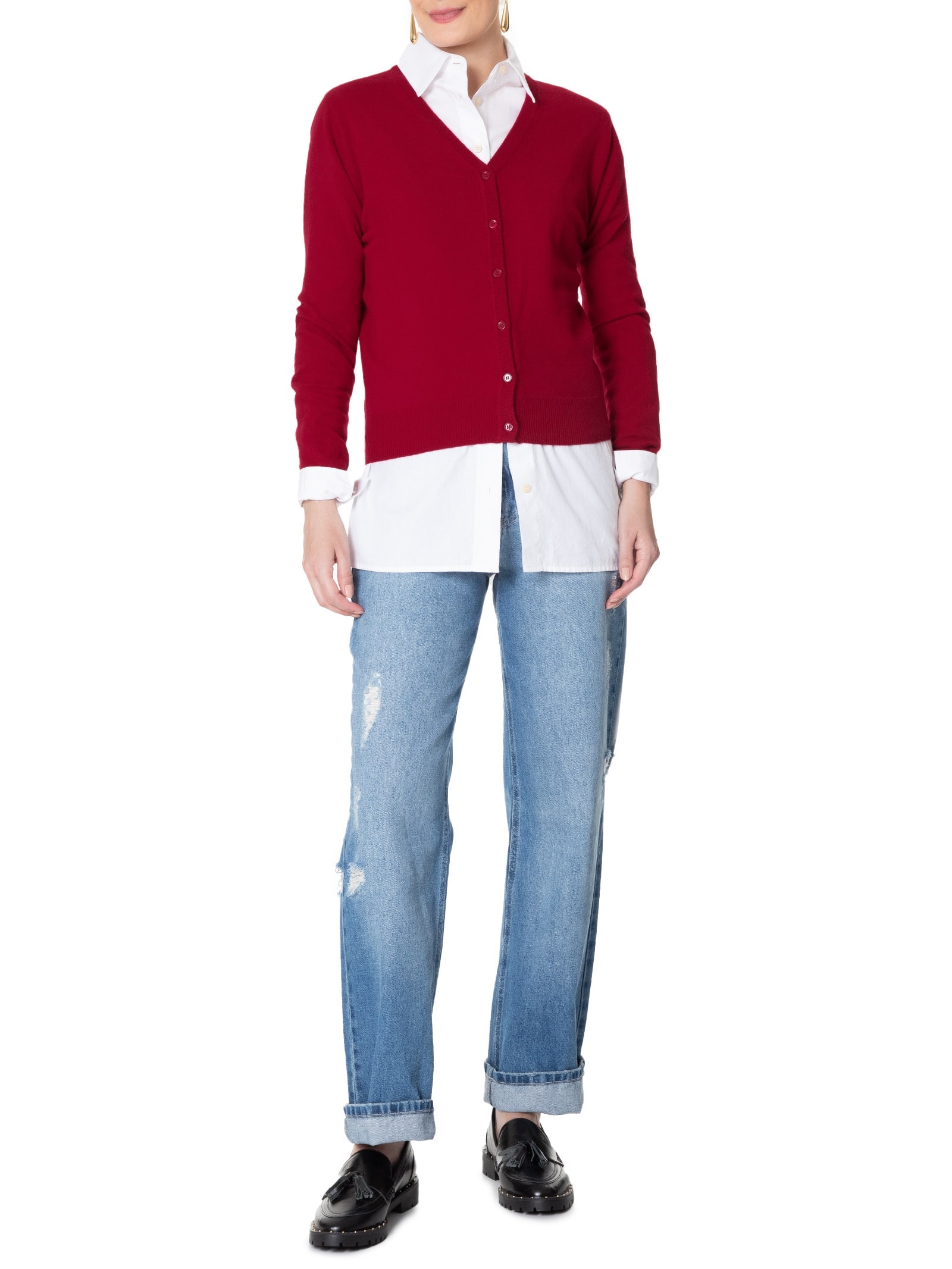 Cardigan Feminino Puro Cashmere Vermelho '2Essential