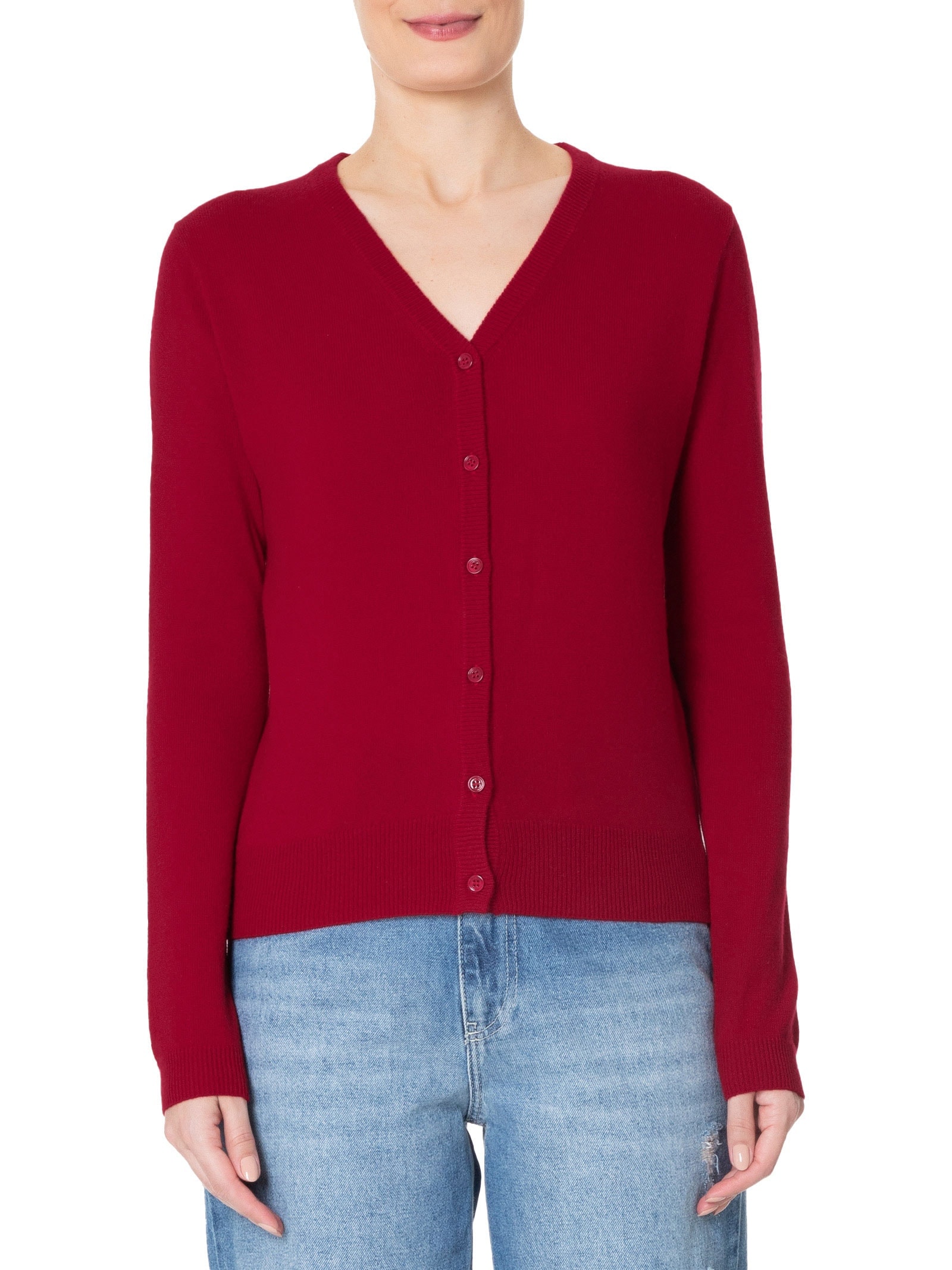 Cardigan Feminino Puro Cashmere Vermelho '2Essential
