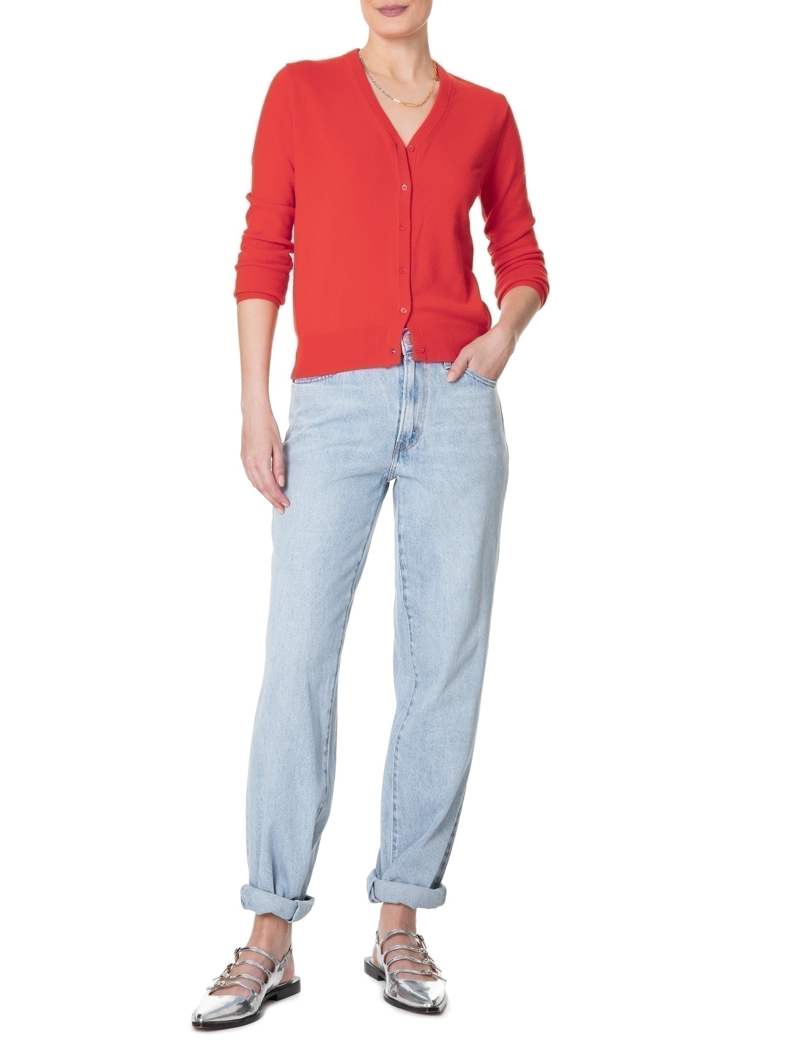Cardigan Feminino Puro Cashmere Vermelho '2Essential