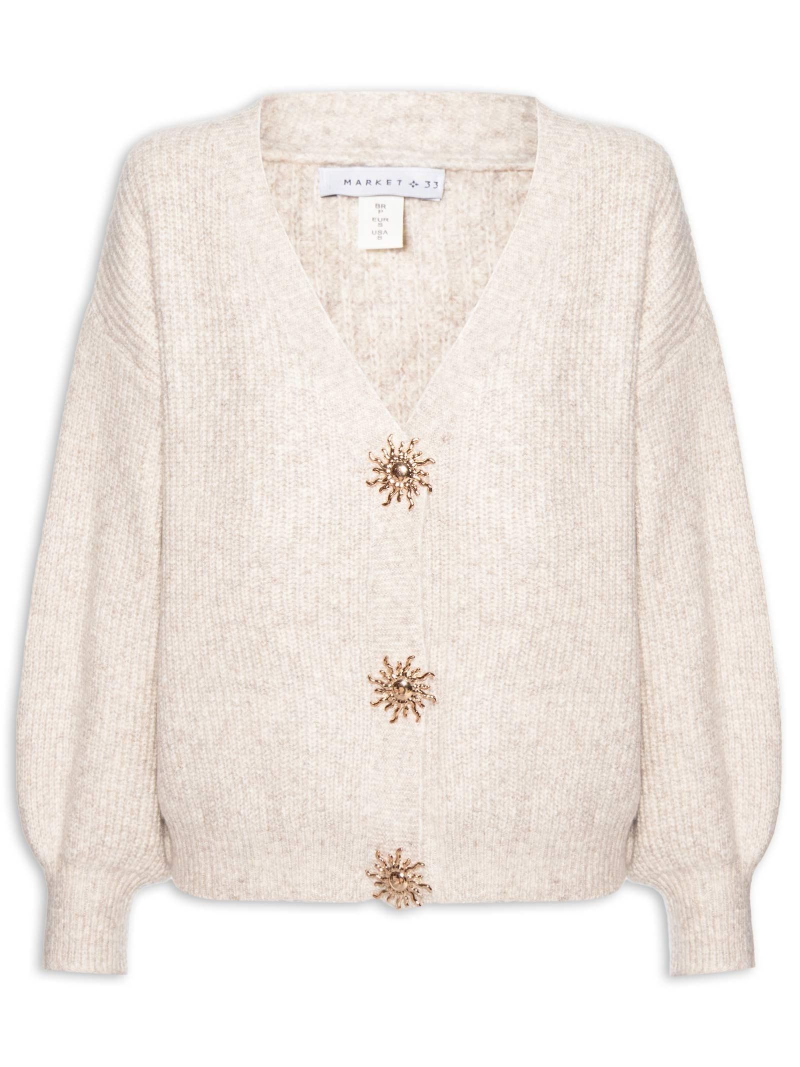 Cardigan Feminino Solar Em Tricot  – Bege Market 33