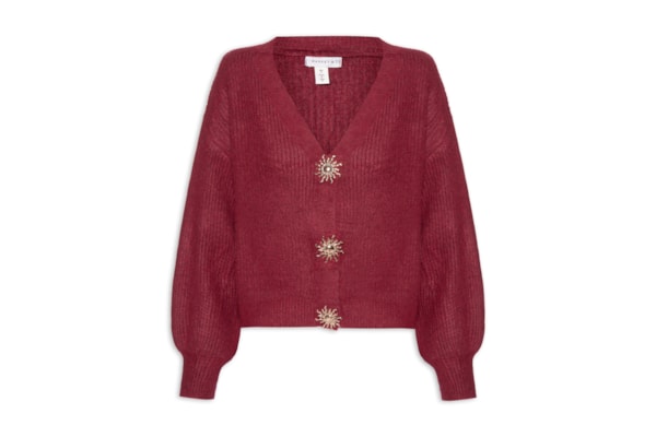 Cardigan Feminino Solar Em Tricot  – Vermelho