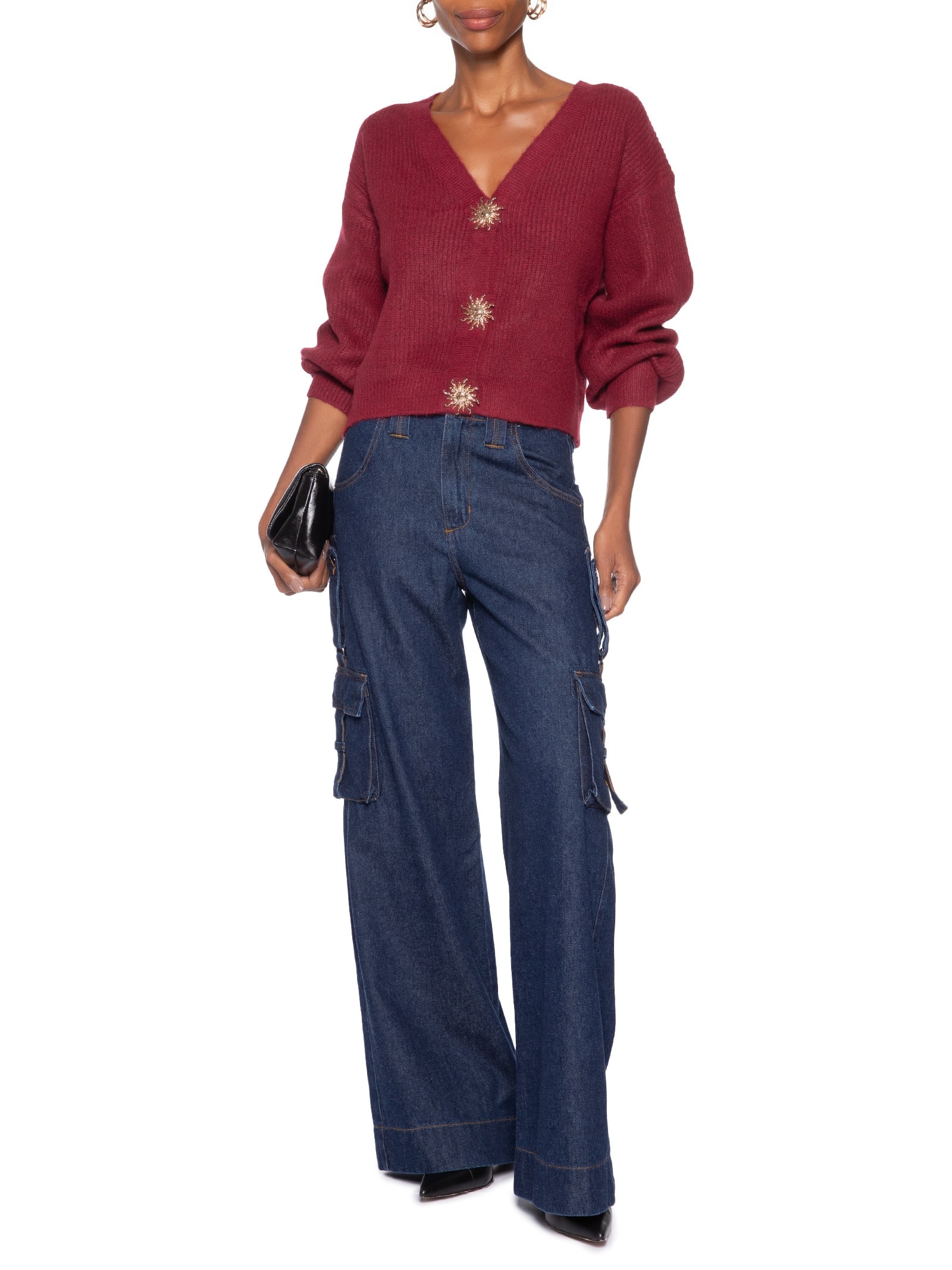 Cardigan Feminino Solar Em Tricot  – Vermelho Market 33