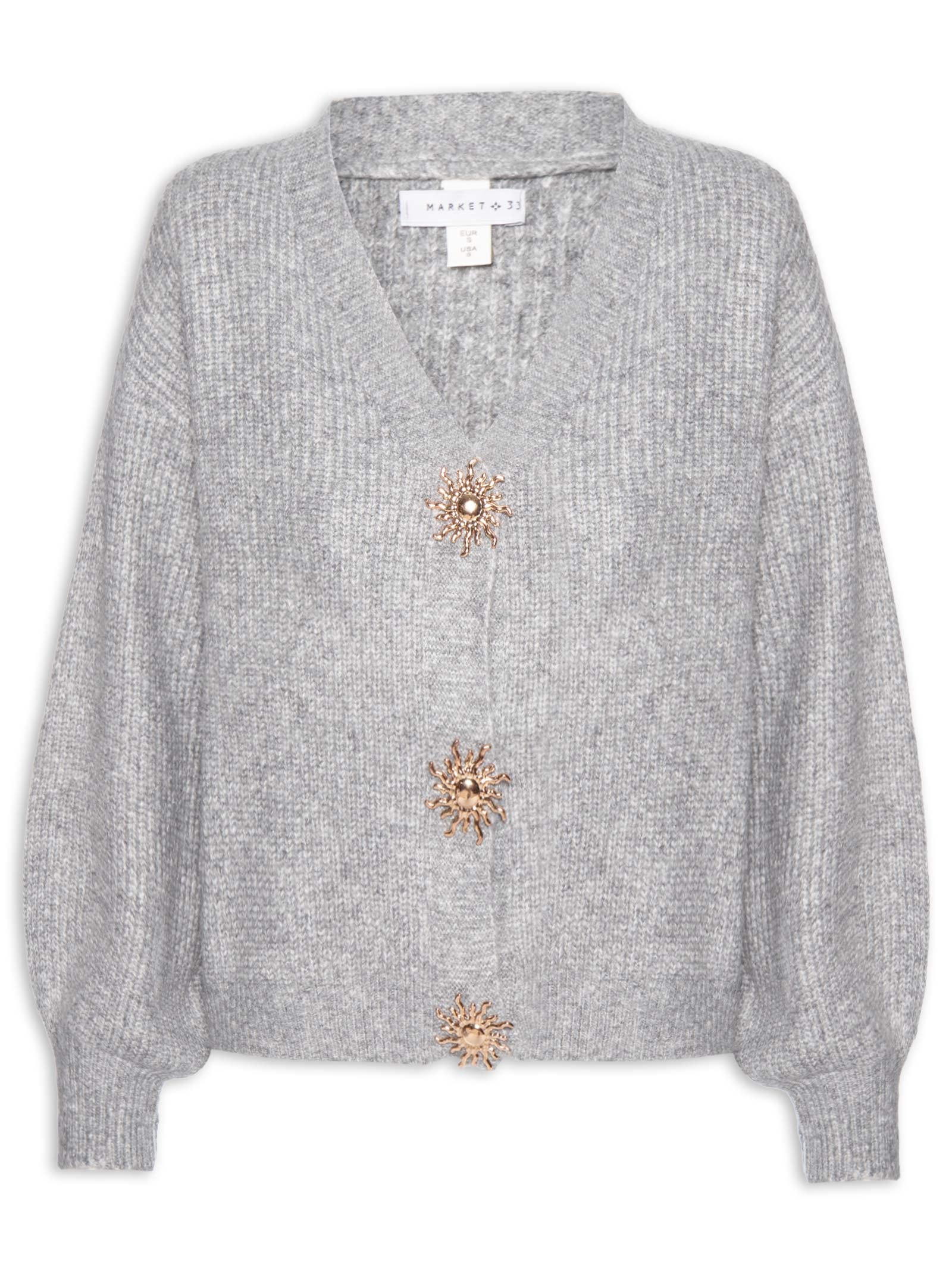 Cardigan Feminino Solar – Cinza Market 33