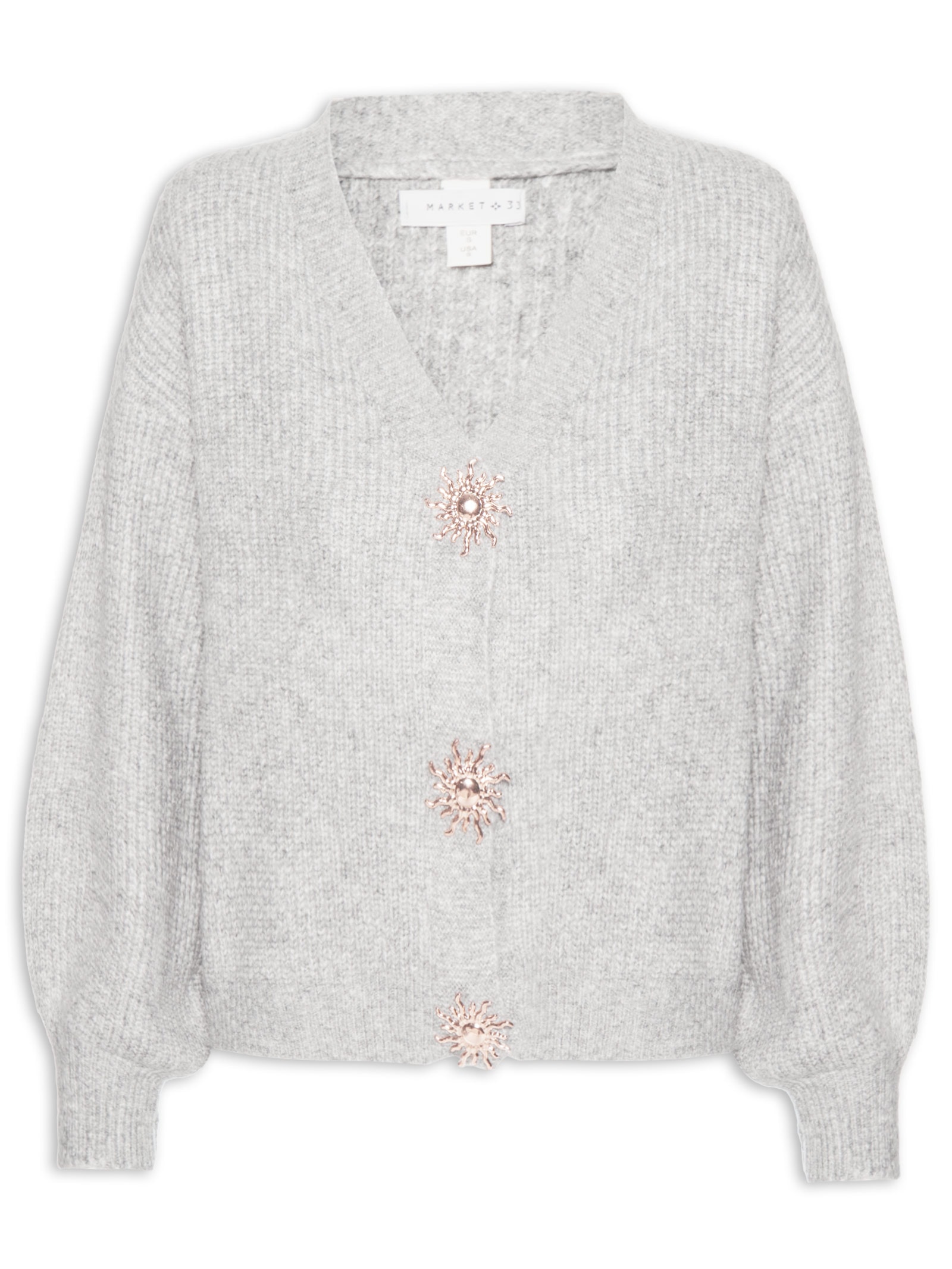Cardigan Feminino Solar – Cinza Market 33