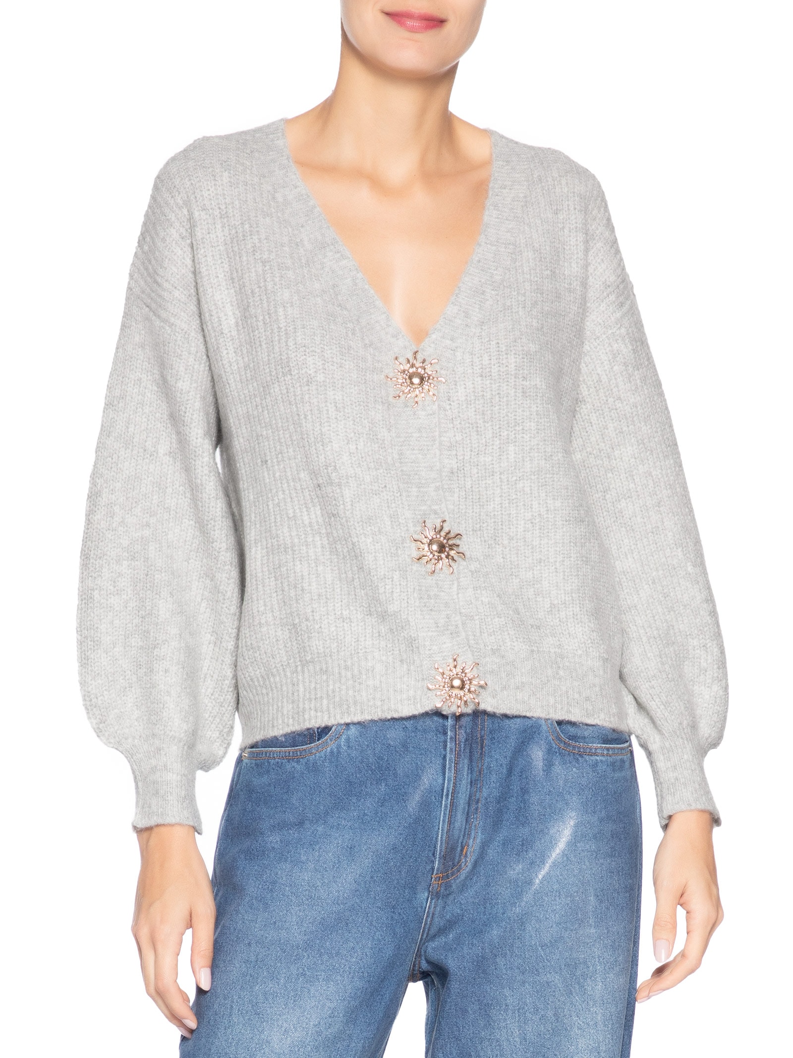 Cardigan Feminino Solar – Cinza Market 33