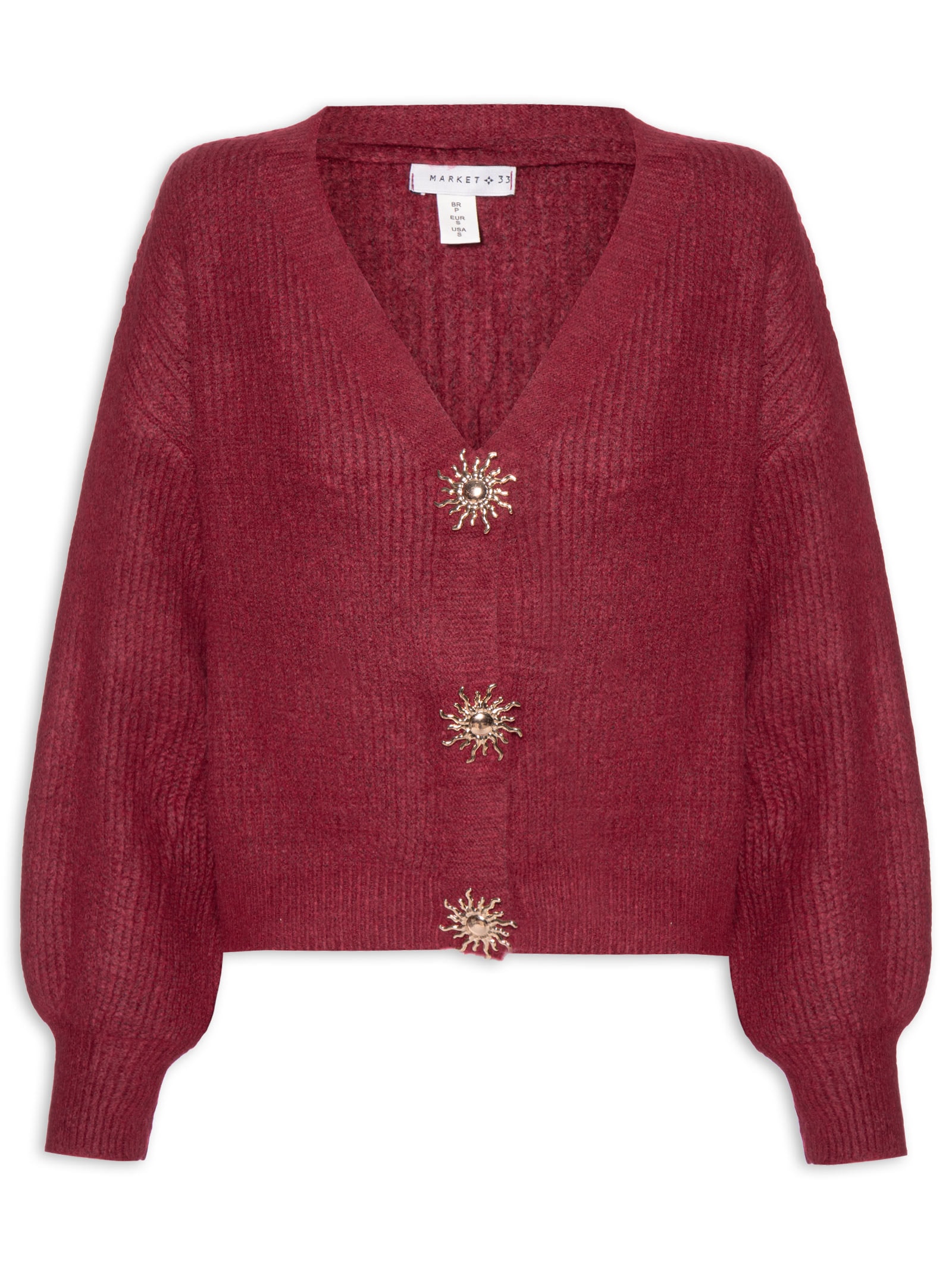 Cardigan Feminino Solar – Vermelho Market 33