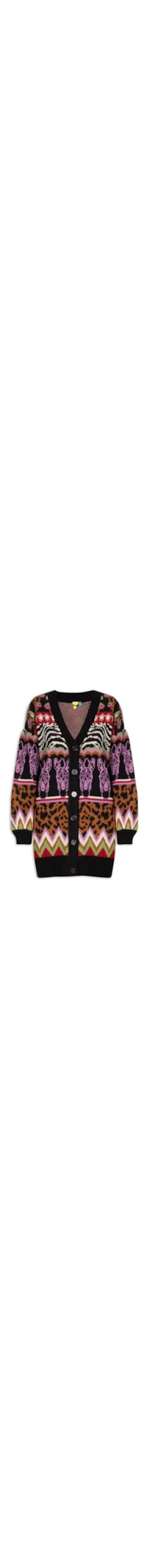 Cardigan Feminino Tricot Ainika Serlvática - Preto