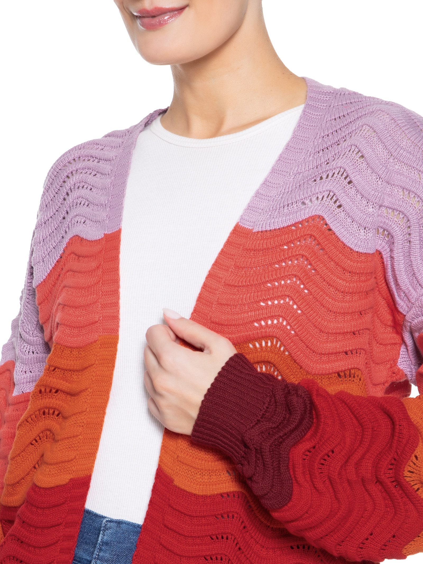 Dress To - Cardigan Feminino Tricot Arpoador - Rosa
