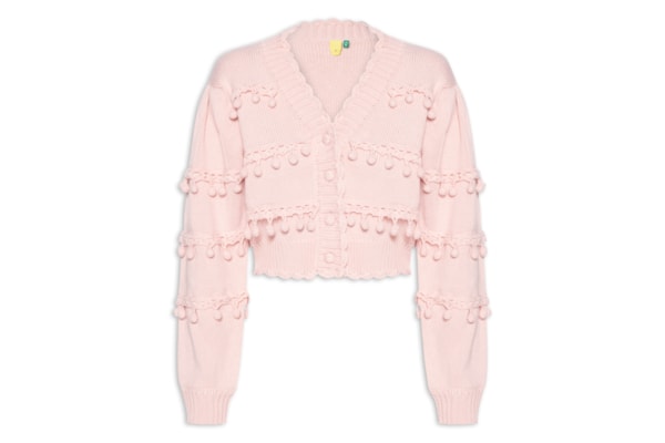 Cardigan Feminino Tricot Artesanal - Rosa