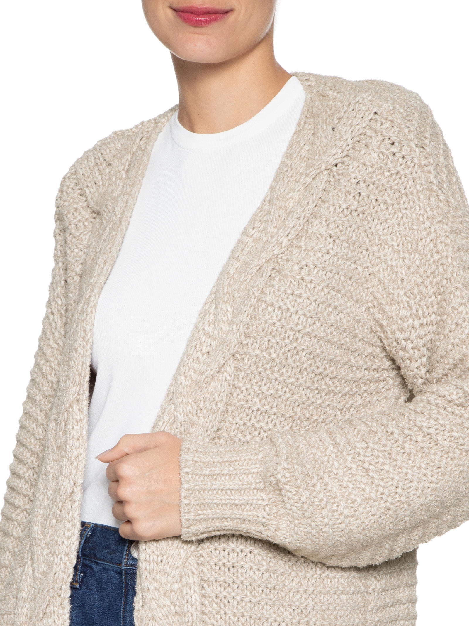 Cardigan Feminino Tricot - Market 33 - Bege