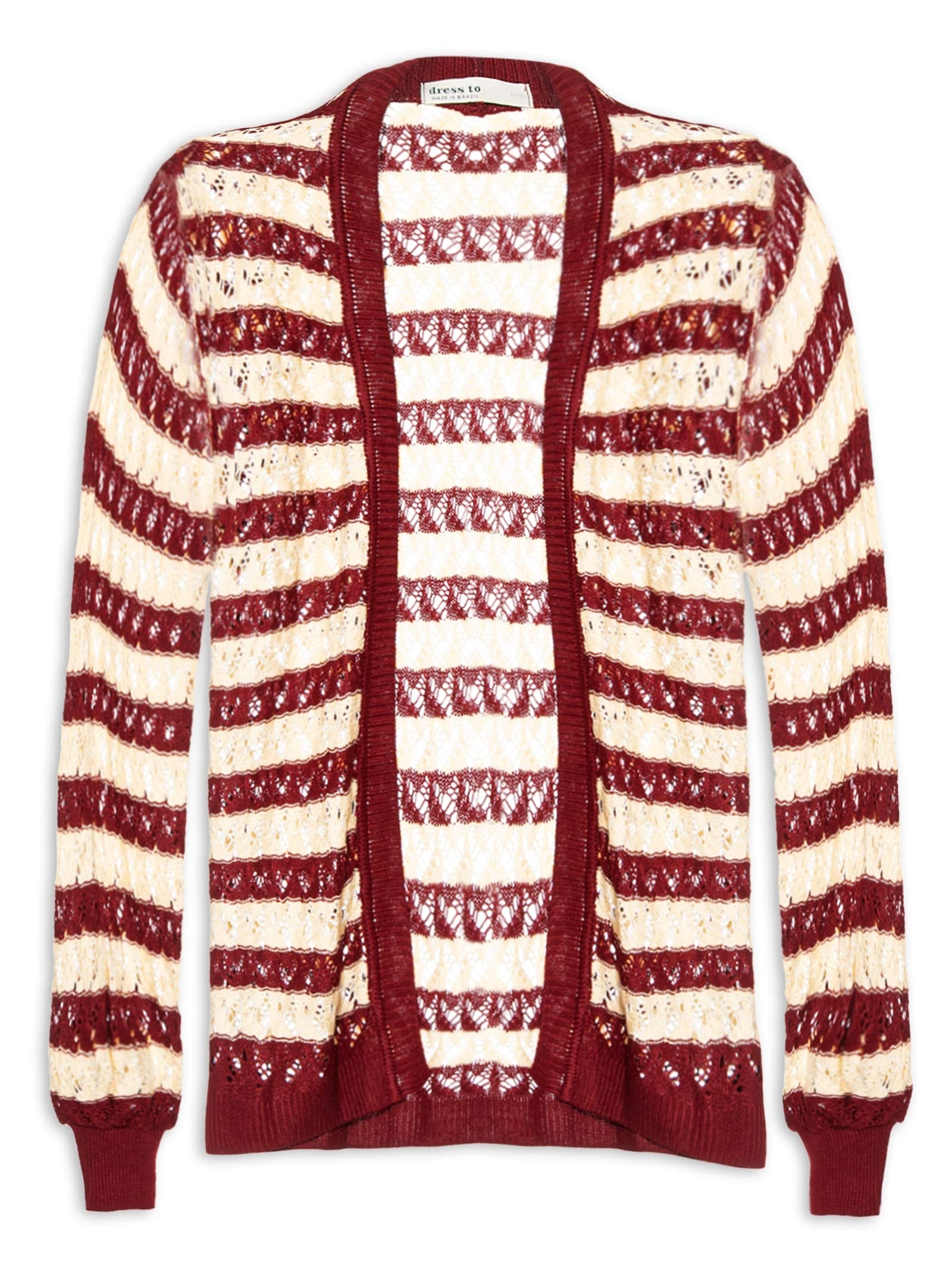 Cardigan Feminino Tricot Bicolor – Vermelho Dress To