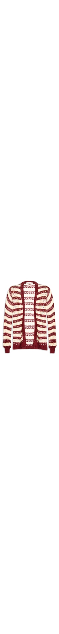 Cardigan Feminino Tricot Bicolor – Vermelho