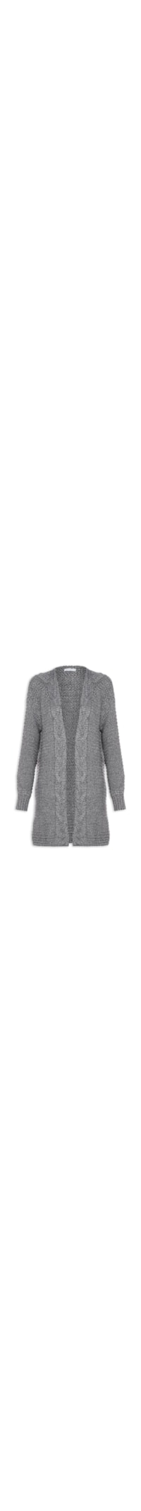 Cardigan Feminino Tricot - Cinza