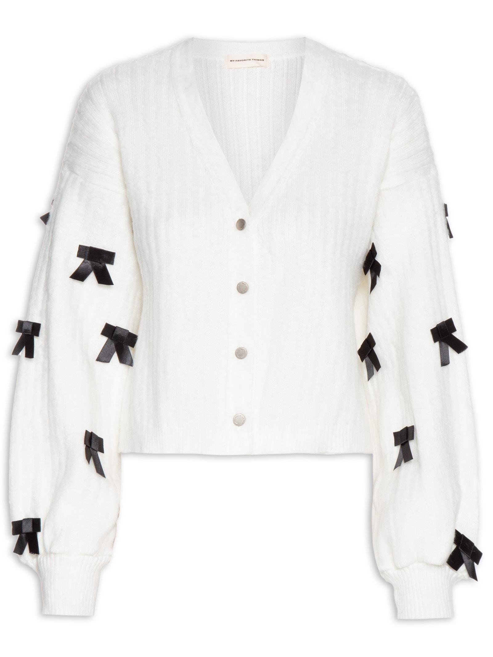 Cardigan Feminino Tricot Com Botões Branco My Favorite Things