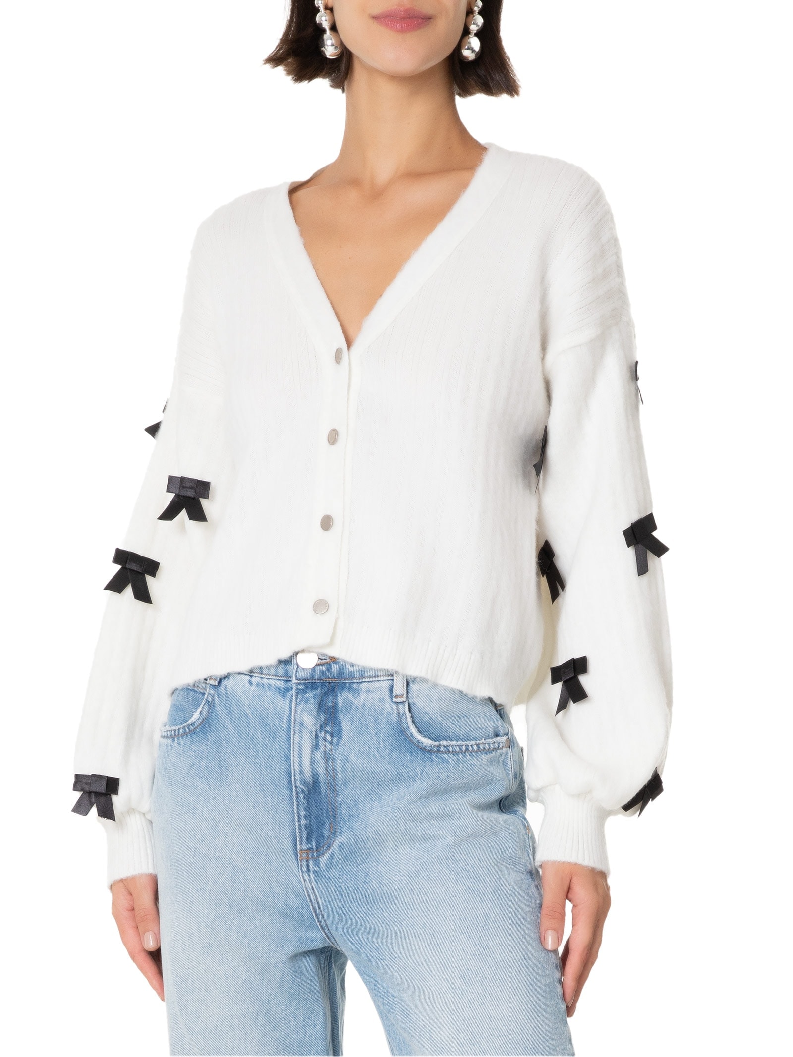 Cardigan Feminino Tricot Com Botões Branco My Favorite Things