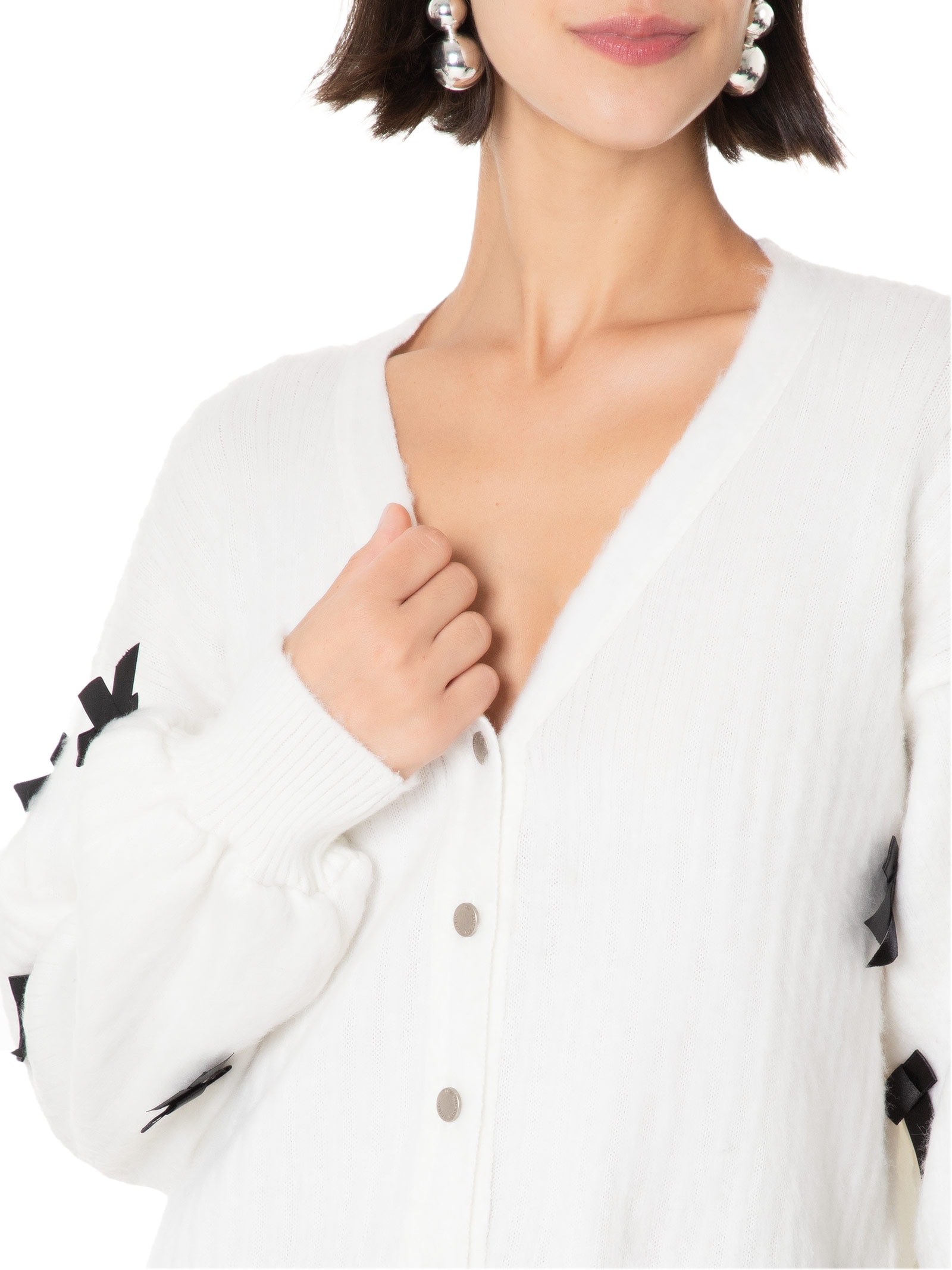 Cardigan Feminino Tricot Com Botões Branco My Favorite Things