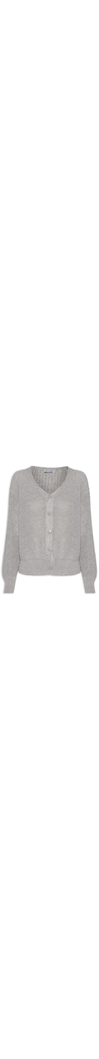 Cardigan Feminino Tricot Com Botões - Cinza