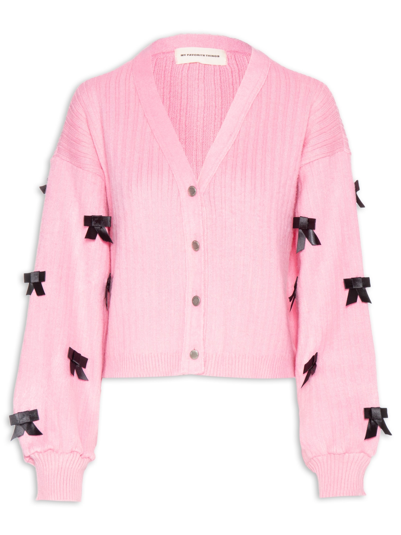 Cardigan Feminino Tricot Com Botões Rosa My Favorite Things