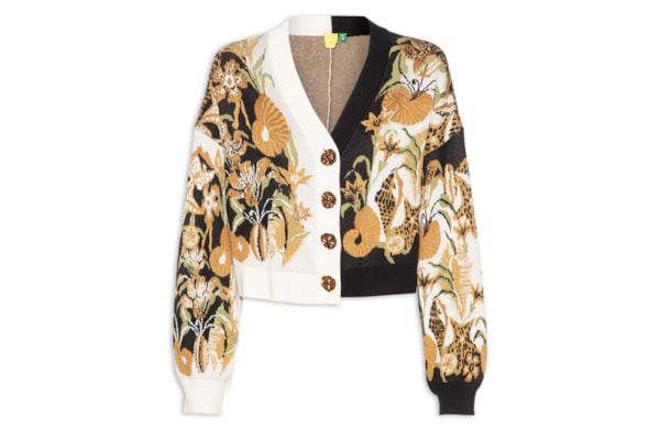 Cardigan Feminino Tricot Concha Surreal - Preto