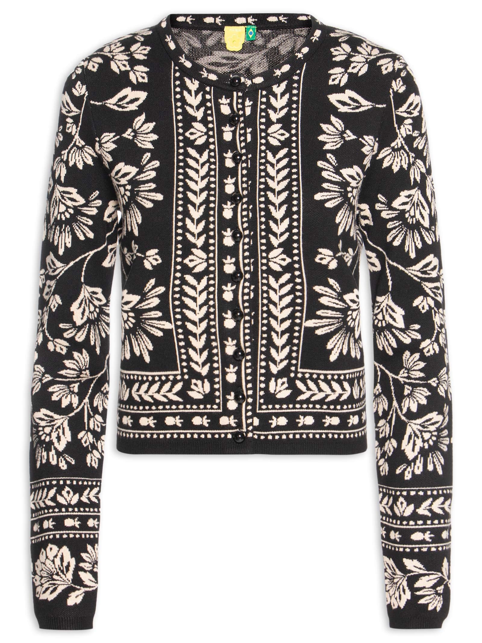 Cardigan Feminino Tricot Daniela Preto Farm