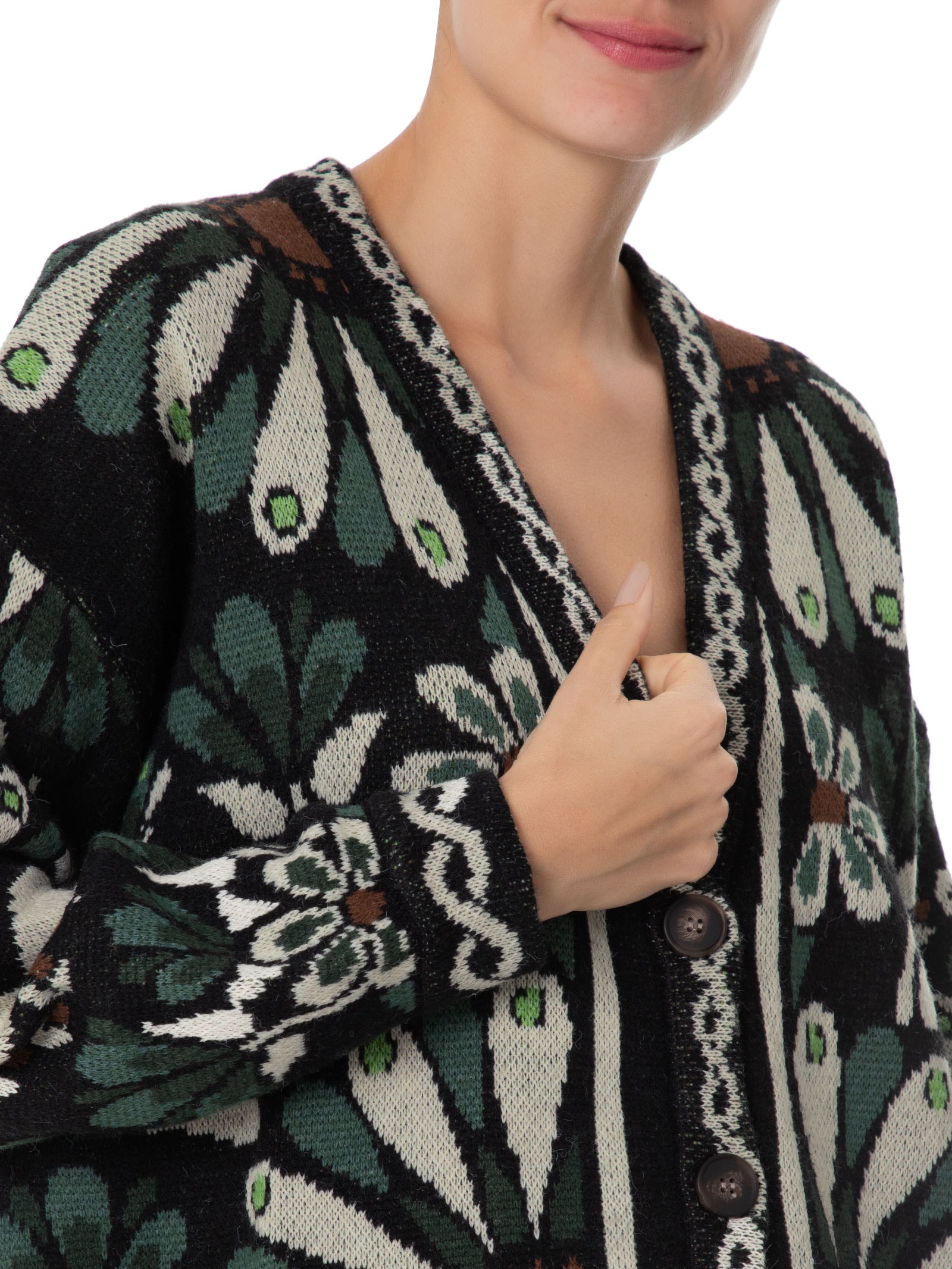 Cardrigan Cardigan Feminino Tricot Florejo - Preto - Farm
