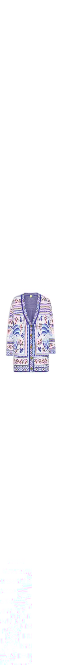 Cardigan Feminino Tricot Lenço Magia Tropical - Azul