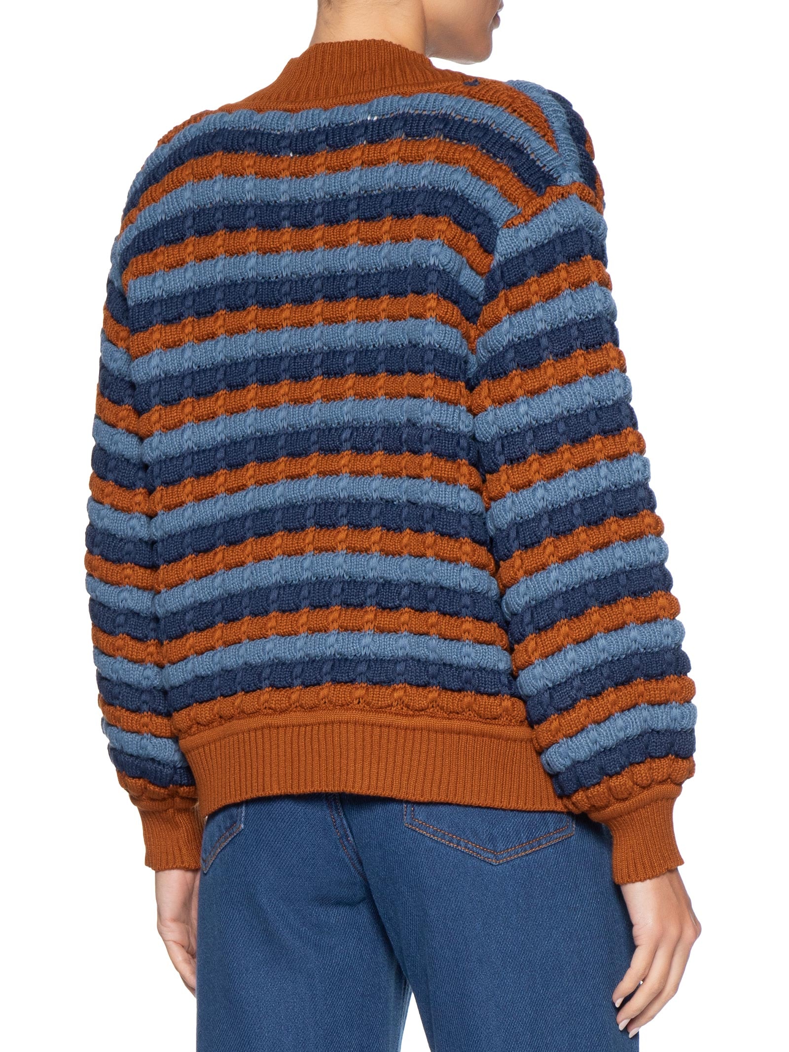 Cardigan Feminino Tricot Listrado – Marrom Dress To