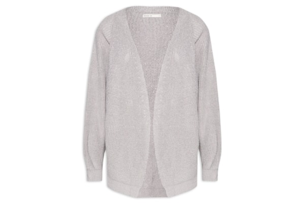 Cardigan Feminino Tricot Lurex - Prata