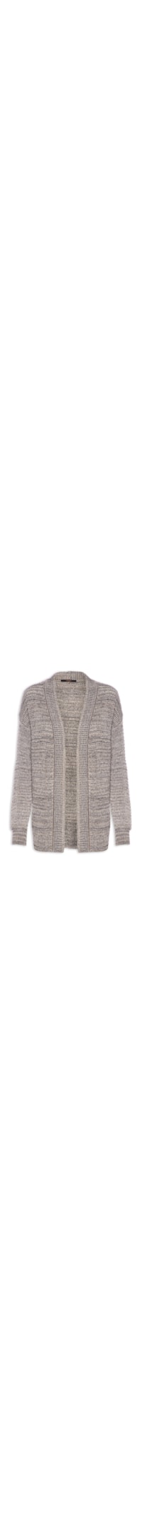 Cardigan Feminino Tricot Manga Longa - Cinza