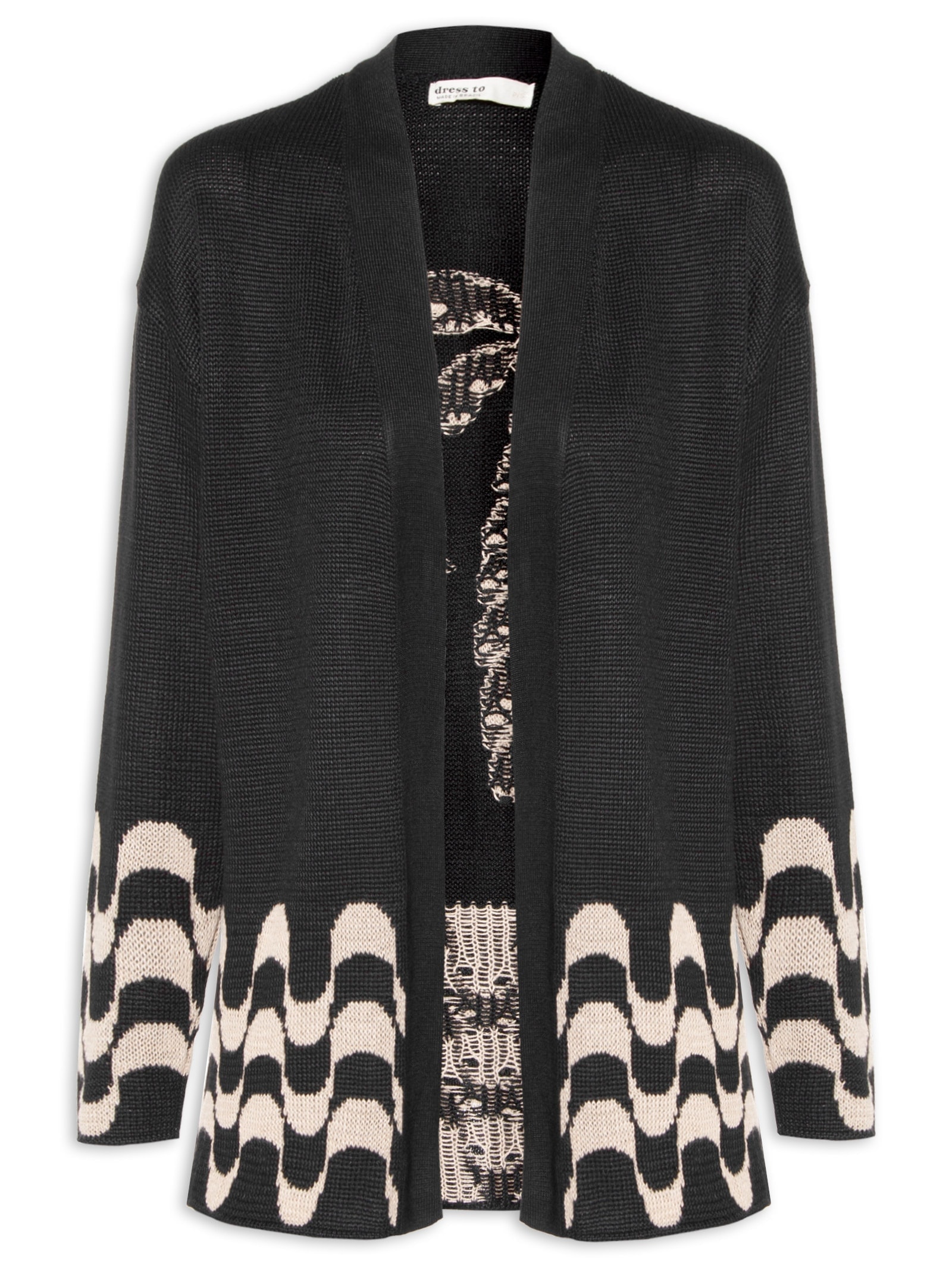 Cardigan Feminino Tricot Orla Preto Dress To
