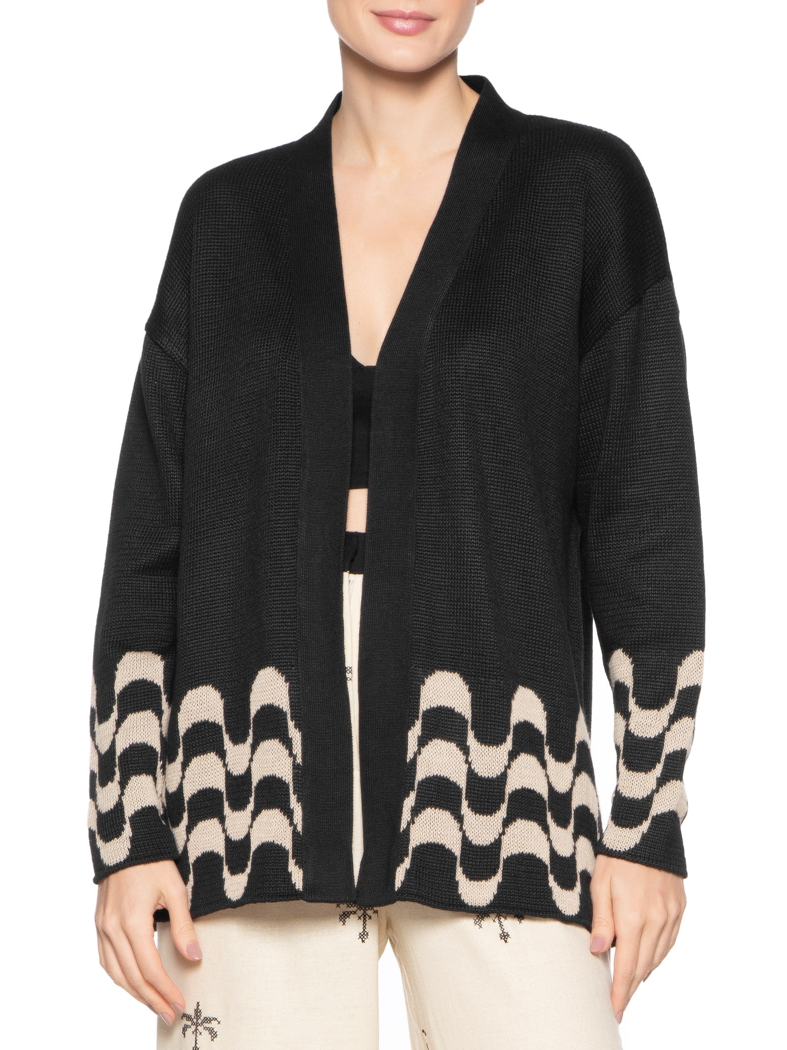 Cardigan Feminino Tricot Orla Preto Dress To