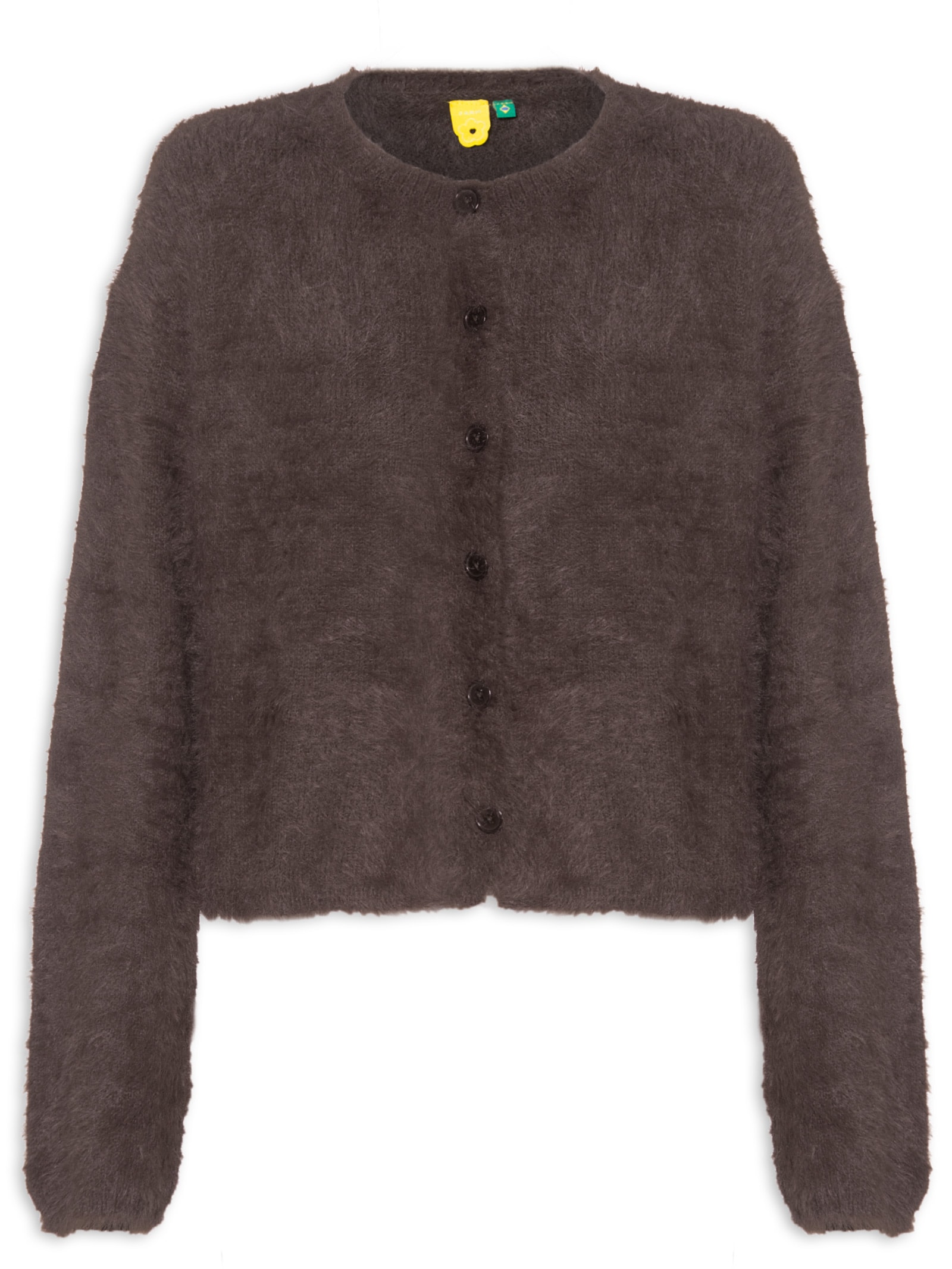 Cardigan Feminino  Tricot Pelinho Básico – Marrom Farm