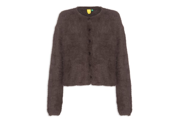Cardigan Feminino  Tricot Pelinho Básico – Marrom