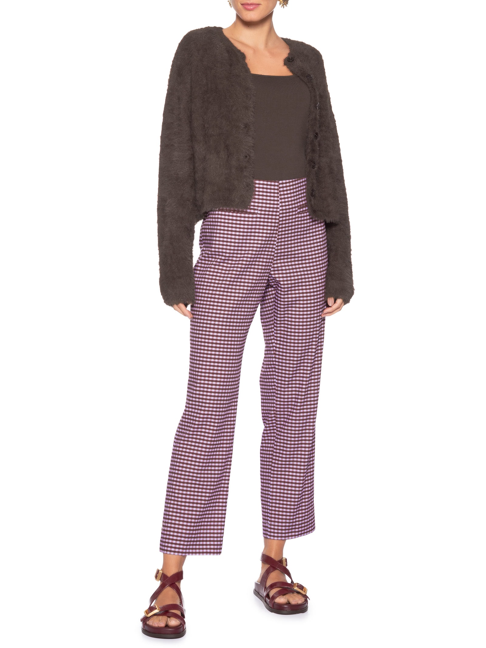 Cardigan Feminino  Tricot Pelinho Básico – Marrom Farm