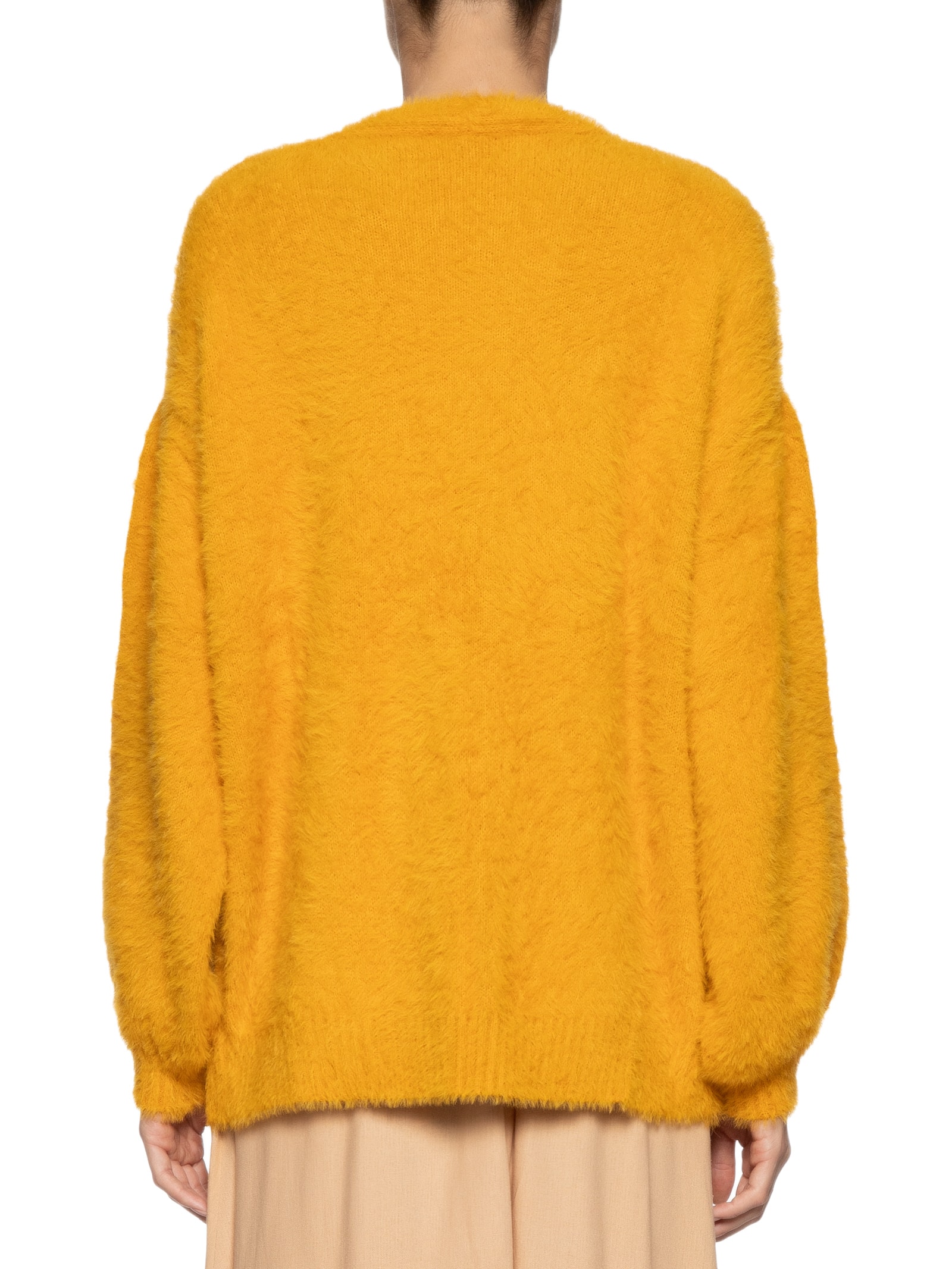 Cardigan Feminino Tricot Pelinho Com Bolso - Amarelo - Farm