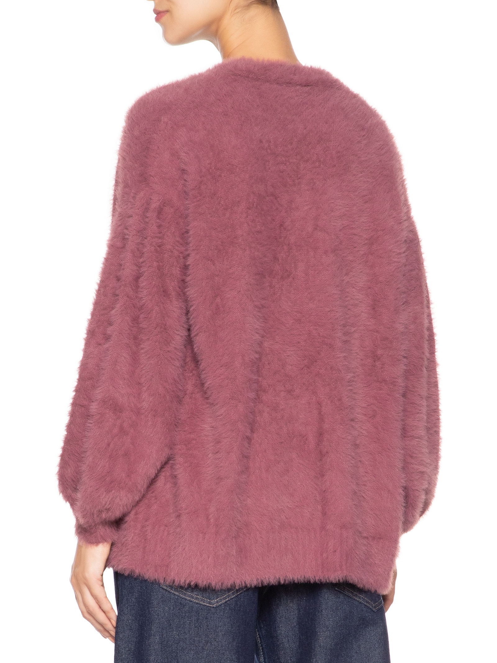 Cardigan Feminino Tricot Pelinho Com Bolso Rosa Farm