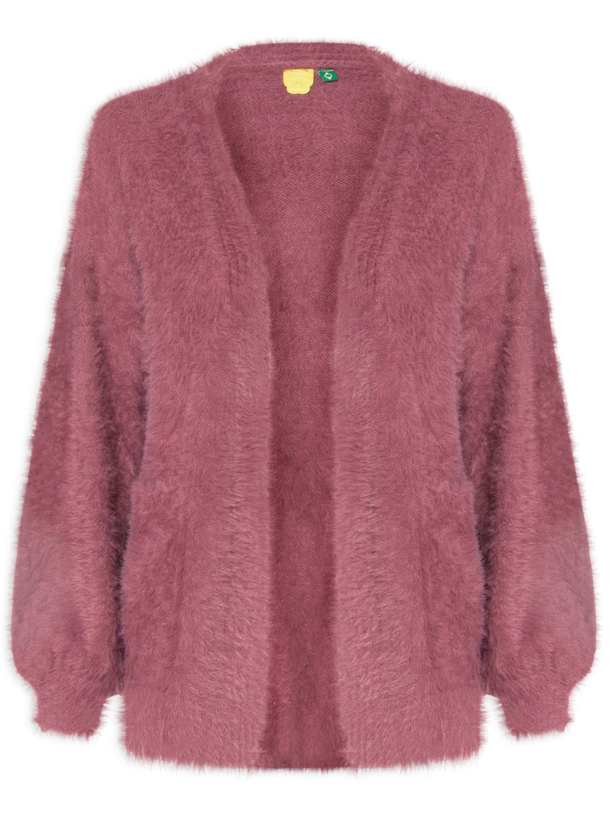 Cardigan Feminino Tricot Pelinho Com Bolso - Rosa by FARM
