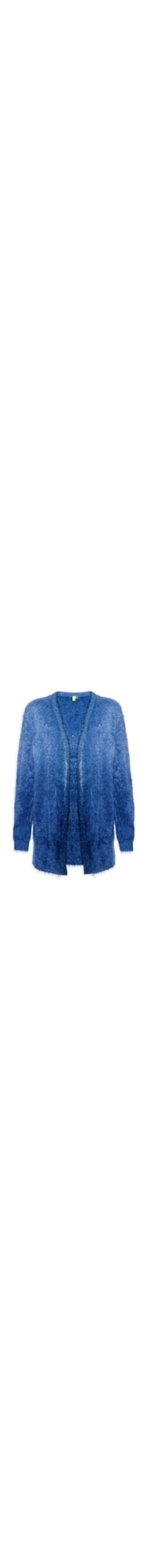 Cardigan Feminino Tricot Pelinho Degradê - Azul