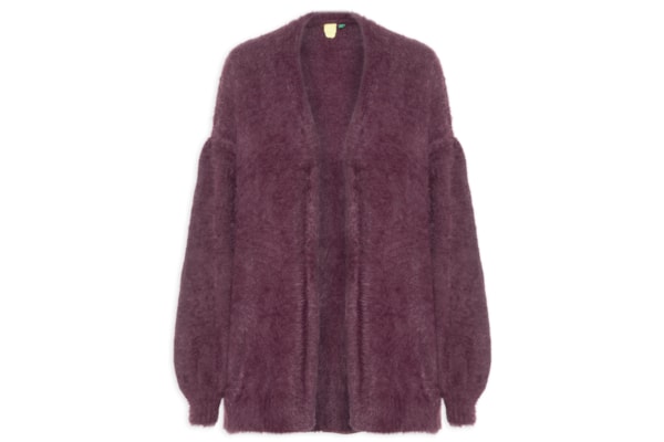 Cardigan Feminino Tricot Pelinho - Vinho